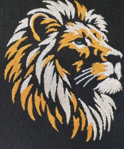 Majestic Lion Head Embroidery Design - Royal Feline for Dark Textiles, Elegant Powerful Animal - Wild Jungle King, Machine PES files
