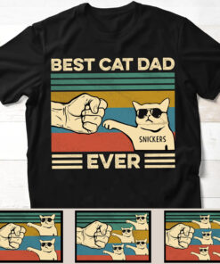 Best Cat Dad Ever Personalized Custom Cat Dad Shirt